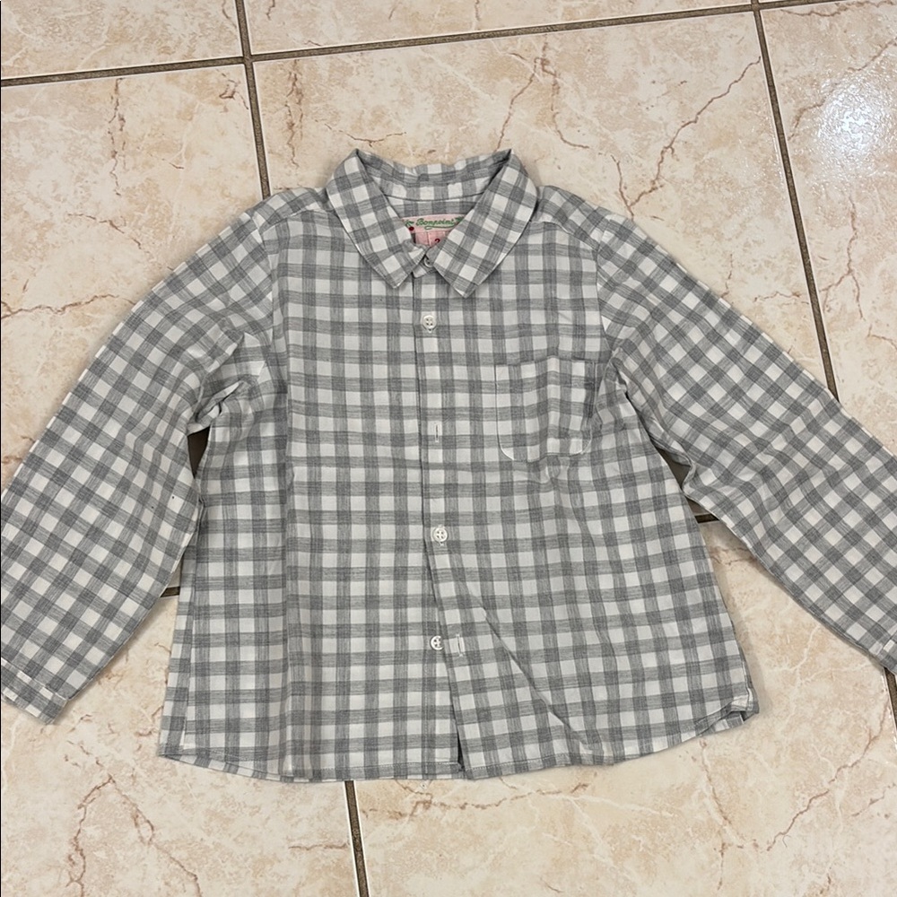Bonpoint size 3 gray Checkered Kids Shirt